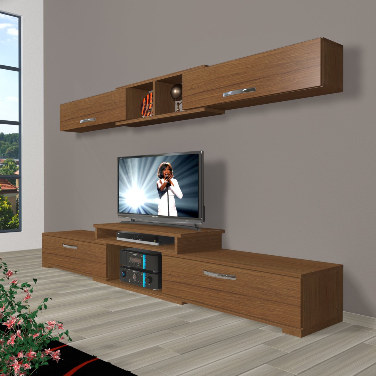 Decoraktiv Flex 5 Mdf Tv Ünitesi Tv Sehpası Ceviz