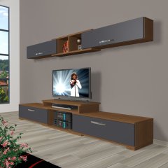 Decoraktiv Flex 5 Mdf Tv Ünitesi Tv Sehpası Ceviz - Antrasit