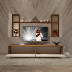 Decoraktiv Eko 5D Slm Std Retro Tv Ünitesi Tv Sehpası Ceviz - Beyaz