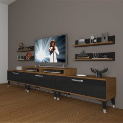 Decoraktiv Ekoflex 270r Slm Silver Tv Ünitesi Tv Sehpası Ceviz - Siyah