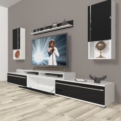 Decoraktiv Ekoflex 270TA Mdf Tv Ünitesi Tv Sehpası Beyaz - Siyah