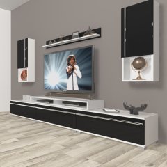 Decoraktiv Ekoflex 270TA Mdf Tv Ünitesi Tv Sehpası Beyaz - Siyah