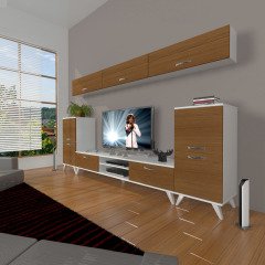 Decoraktiv Eko 9 Mdf Dvd Retro Tv Ünitesi Tv Sehpası Beyaz - Ceviz