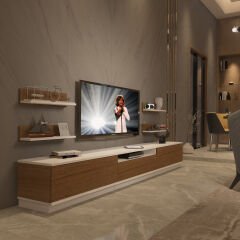 Decoraktiv Trendstyle 270RS Mdf Tv Ünitesi Tv Sehpası Beyaz - Ceviz