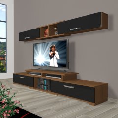 Decoraktiv Flex 5130 Mdf Tv Ünitesi Tv Sehpası Ceviz - Siyah