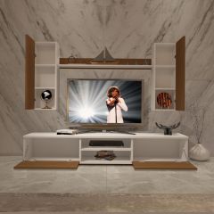 Decoraktiv Eko 5D Slm Dvd Tv Ünitesi Tv Sehpası Beyaz - Ceviz