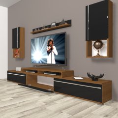Decoraktiv Ekoflex 270TA Mdf Tv Ünitesi Tv Sehpası Ceviz - Siyah