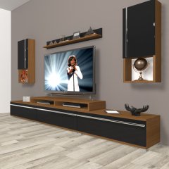 Decoraktiv Ekoflex 270TA Mdf Tv Ünitesi Tv Sehpası Ceviz - Siyah