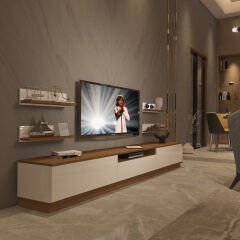 Decoraktiv Trendstyle 270RS Mdf Tv Ünitesi Tv Sehpası Ceviz - Beyaz