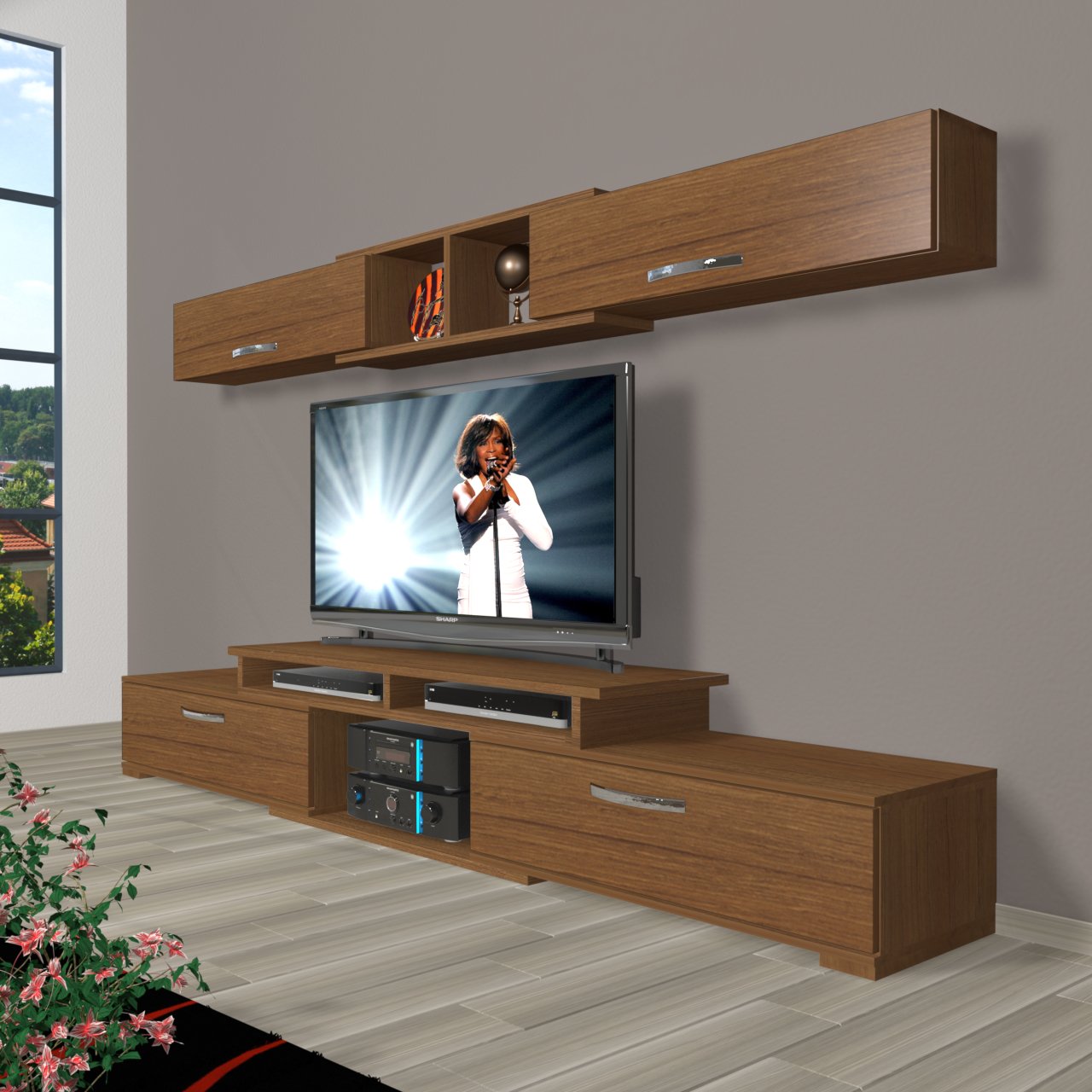 Decoraktiv Flex 5130 Mdf Tv Ünitesi Tv Sehpası Ceviz