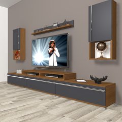 Decoraktiv Ekoflex 270TA Mdf Tv Ünitesi Tv Sehpası Ceviz - Antrasit