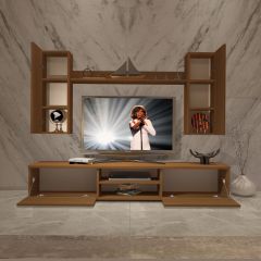 Decoraktiv Eko 5D Slm Dvd Tv Ünitesi Tv Sehpası Ceviz