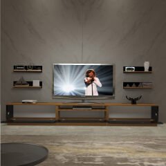 Decoraktiv Trendstyle 270RS Mdf Tv Ünitesi Tv Sehpası Ceviz - Siyah