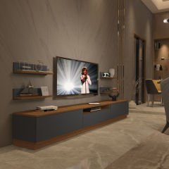 Decoraktiv Trendstyle 270RS Mdf Tv Ünitesi Tv Sehpası Ceviz - Antrasit