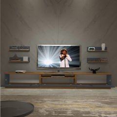 Decoraktiv Trendstyle 270RS Mdf Tv Ünitesi Tv Sehpası Ceviz - Antrasit