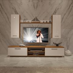 Decoraktiv Eko 5D Slm Dvd Tv Ünitesi Tv Sehpası Ceviz - Beyaz