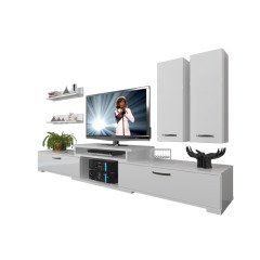 Decoraktiv Flex 5D Mdf Tv Ünitesi Tv Sehpası Parlak Beyaz
