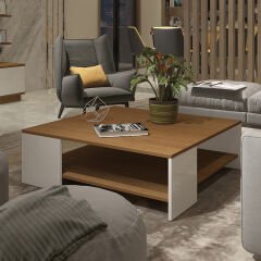 Trendstyle 4s Mdf Tv Ünitesi ve Orta Sehpa 2'li Set Ceviz - Beyaz