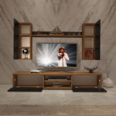 Decoraktiv Eko 5D Slm Dvd Tv Ünitesi Tv Sehpası Ceviz - Siyah