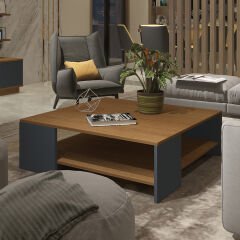 Trendstyle 4s Mdf Tv Ünitesi ve Orta Sehpa 2'li Set Ceviz - Antrasit
