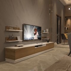 Decoraktiv Trendstyle 270RS Mdf Tv Ünitesi Tv Sehpası Beyaz - Pera