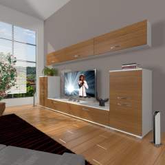 Decoraktiv Eko 9 Slm Std Tv Ünitesi Tv Sehpası Beyaz - Ceviz