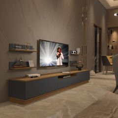 Decoraktiv Trendstyle 270RS Mdf Tv Ünitesi Tv Sehpası Pera - Antrasit
