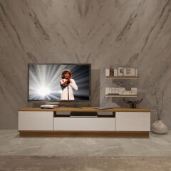 Trendstyle 4s Mdf Tv Ünitesi ve Orta Sehpa 2'li Set Pera - Beyaz