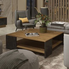 Trendstyle 4s Mdf Tv Ünitesi ve Orta Sehpa 2'li Set Pera - Siyah Mermer