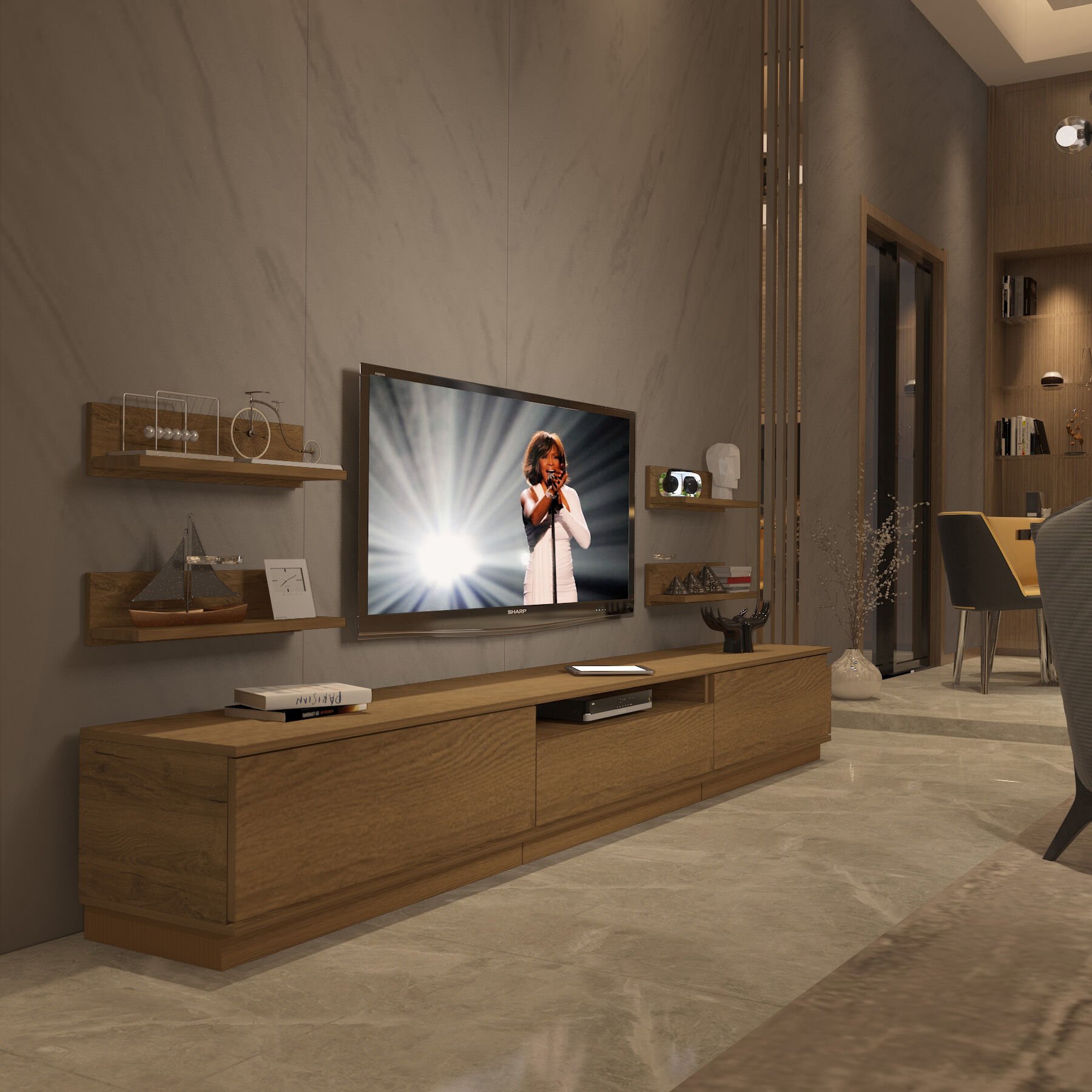 Decoraktiv Trendstyle 270RS Mdf Tv Ünitesi Tv Sehpası Pera