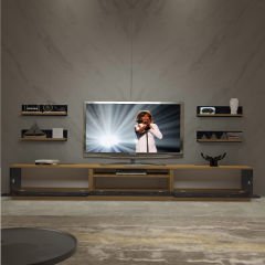 Decoraktiv Trendstyle 270RS Mdf Tv Ünitesi Tv Sehpası Pera - Siyah Mermer