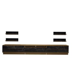 Decoraktiv Trendstyle 270RS Mdf Tv Ünitesi Tv Sehpası Pera - Siyah Mermer