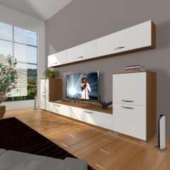 Decoraktiv Eko 9 Slm Std Tv Ünitesi Tv Sehpası Ceviz - Beyaz