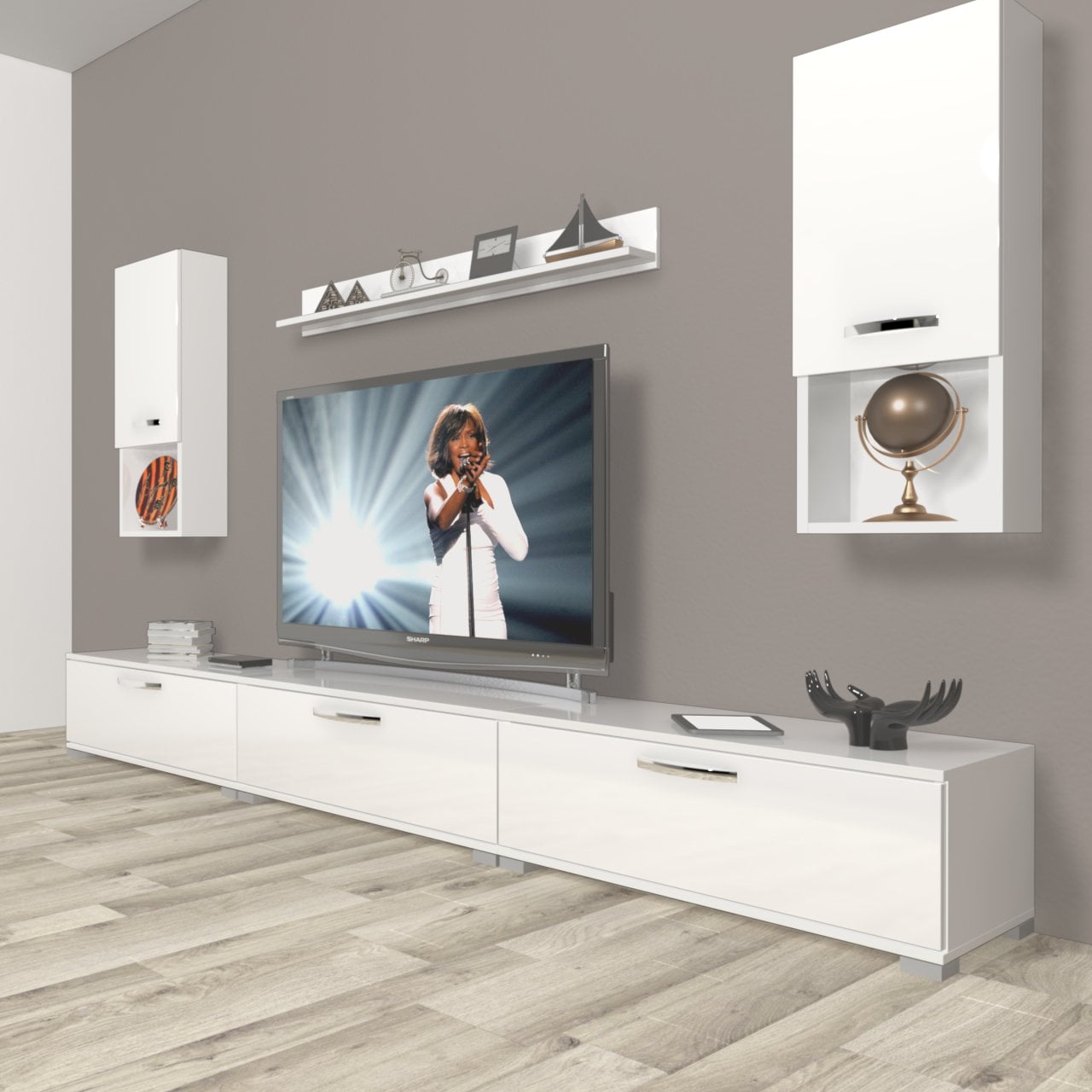 Decoraktiv Eko 270da Slm Tv Ünitesi Tv Sehpası Parlak Beyaz