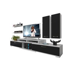 Decoraktiv Flex 5D130 Mdf Tv Ünitesi Tv Sehpası Beyaz - Siyah