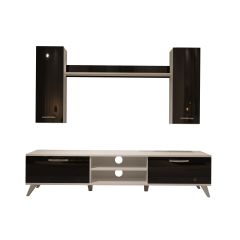 Decoraktiv Eko 5D Slm Dvd Retro Tv Ünitesi Tv Sehpası Beyaz - Siyah