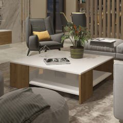 Trendstyle 4s Mdf Tv Ünitesi ve Orta Sehpa 2'li Set Beyaz - Pera