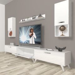 Decoraktiv Eko 270da Slm Retro Tv Ünitesi Tv Sehpası Parlak Beyaz