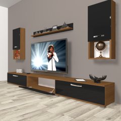 Decoraktiv Eko 270da Slm Tv Ünitesi Tv Sehpası Ceviz - Siyah