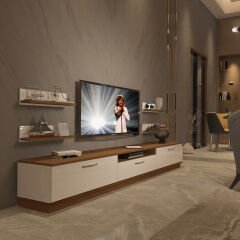 Decoraktiv Trendstyle 270R Mdf Tv Ünitesi Tv Sehpası Ceviz - Beyaz