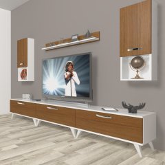 Decoraktiv Eko 270da Slm Retro Tv Ünitesi Tv Sehpası Beyaz - Ceviz