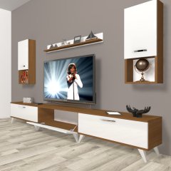 Decoraktiv Eko 270da Slm Retro Tv Ünitesi Tv Sehpası Ceviz - Beyaz