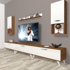 Decoraktiv Eko 270da Slm Retro Tv Ünitesi Tv Sehpası Ceviz - Beyaz