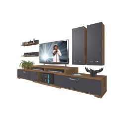 Decoraktiv Flex 5D130 Mdf Tv Ünitesi Tv Sehpası Ceviz - Antrasit