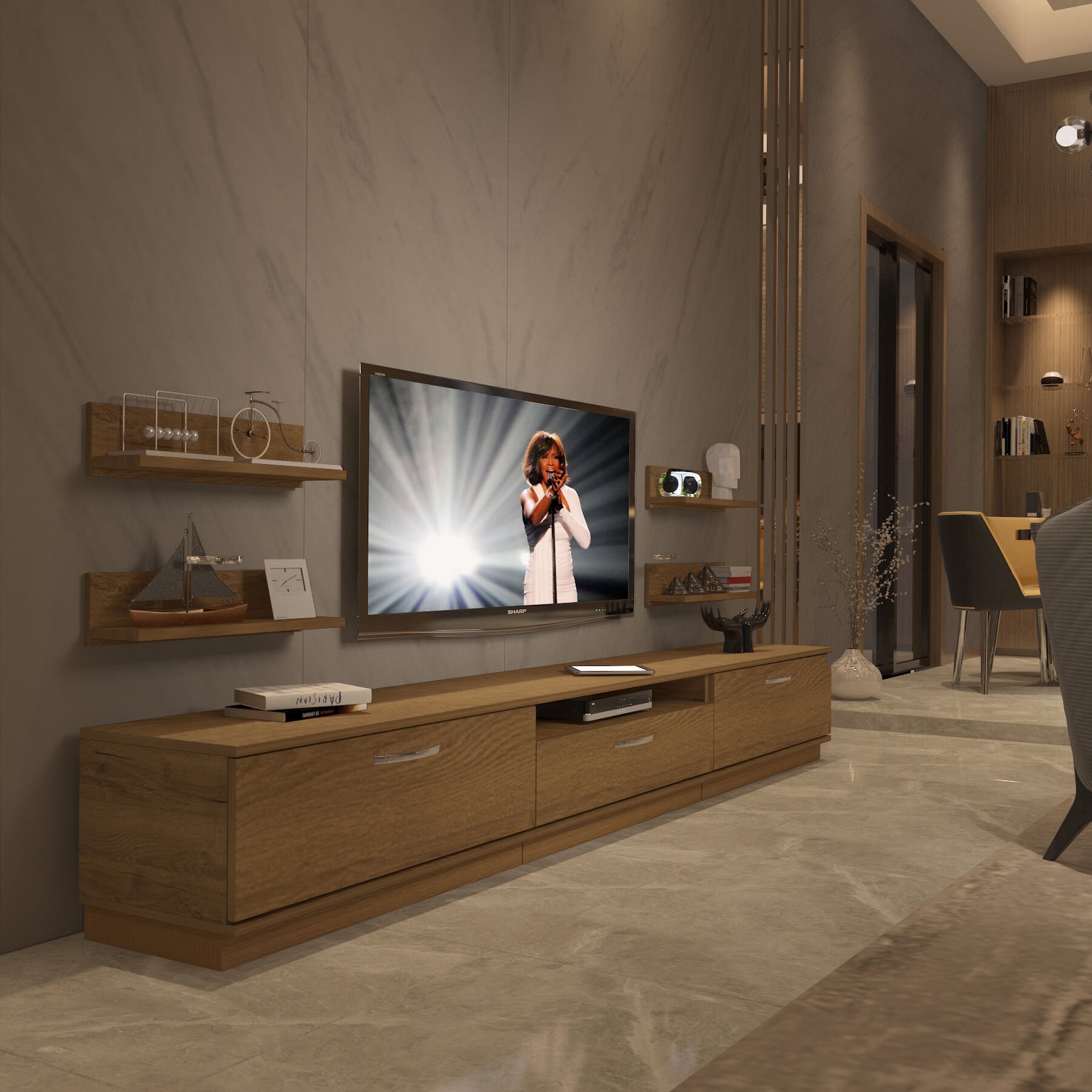 Decoraktiv Trendstyle 270R Mdf Tv Ünitesi Tv Sehpası Pera
