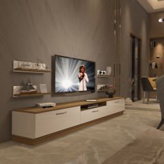 Decoraktiv Trendstyle 270R Mdf Tv Ünitesi Tv Sehpası Pera - Beyaz