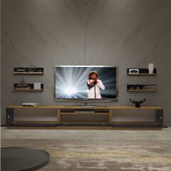 Decoraktiv Trendstyle 270R Mdf Tv Ünitesi Tv Sehpası Pera - Siyah Mermer