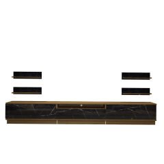 Decoraktiv Trendstyle 270R Mdf Tv Ünitesi Tv Sehpası Pera - Siyah Mermer