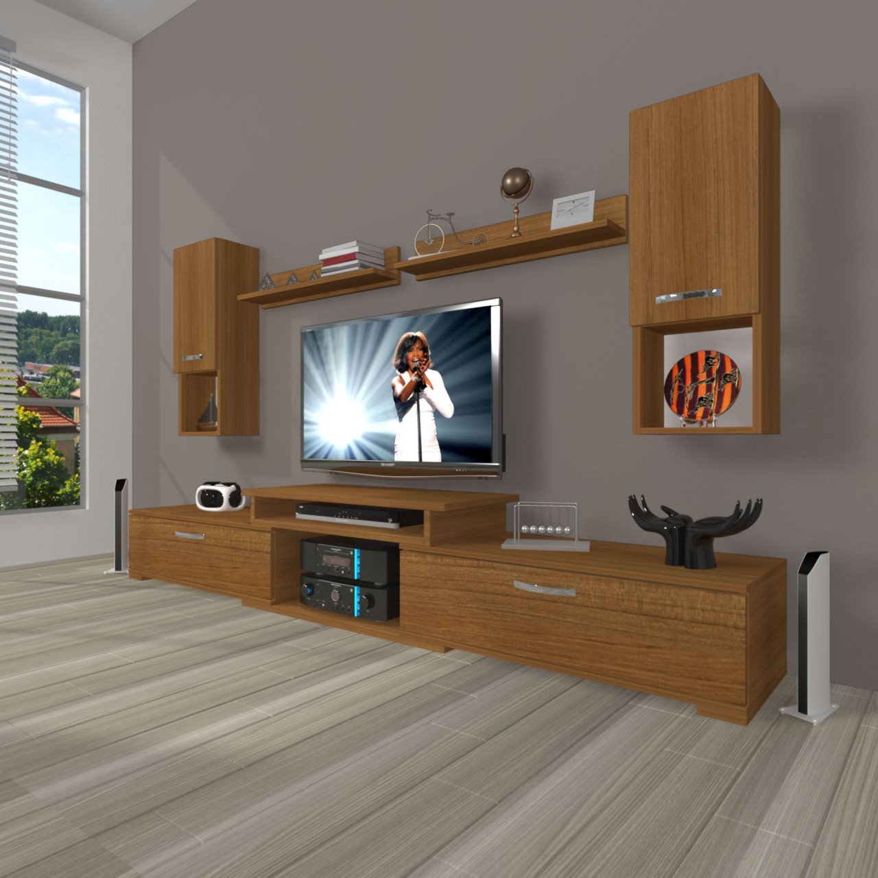 Decoraktiv Flex 5DA Mdf Tv Ünitesi Tv Sehpası Ceviz