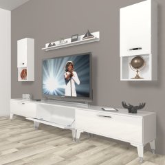 Decoraktiv Eko 270da Slm Silver Tv Ünitesi Tv Sehpası Parlak Beyaz